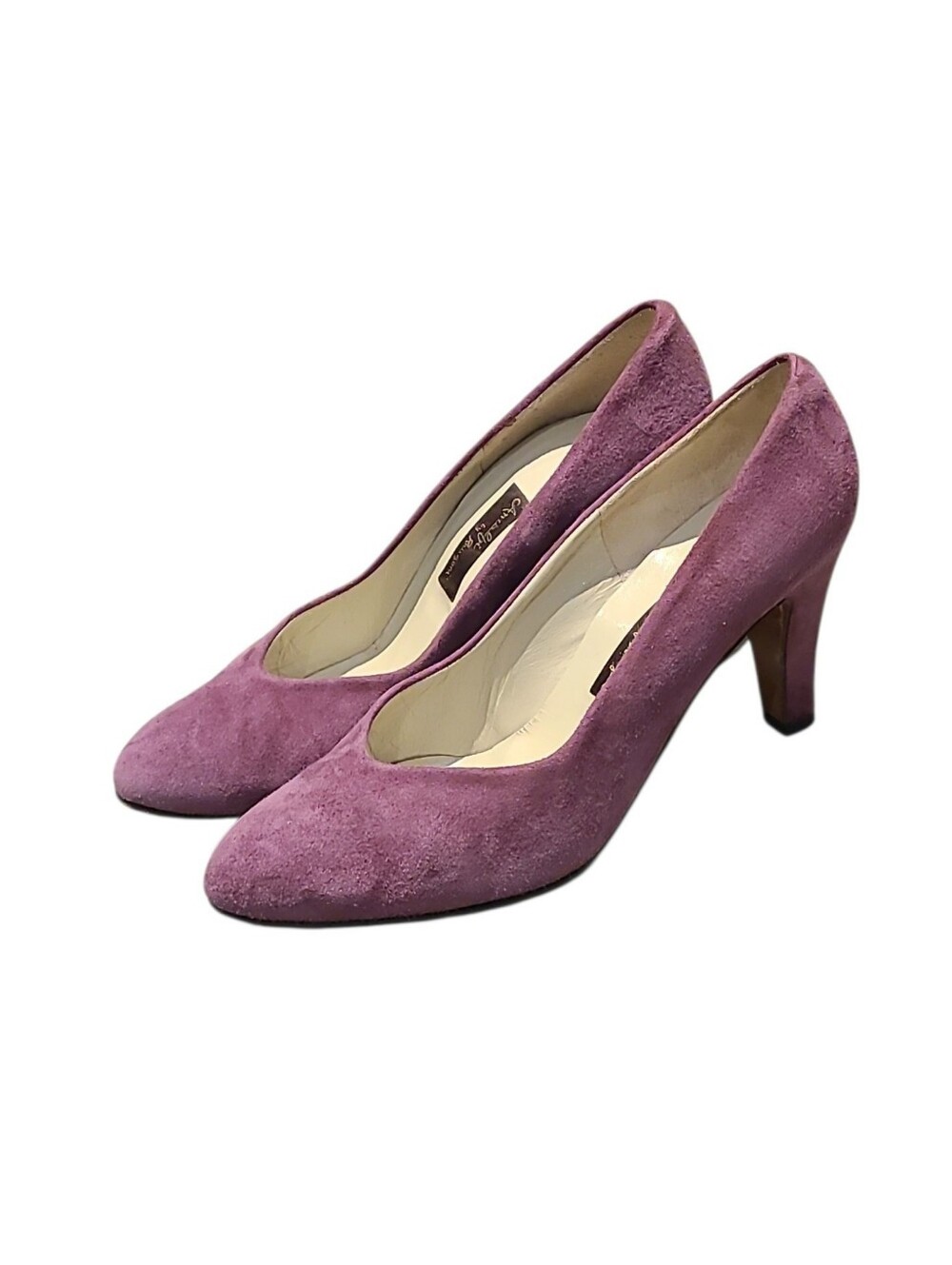 Amalfi By Rangoni Purple Suede Leather Heeled Pumps Shoes Womens Size 9